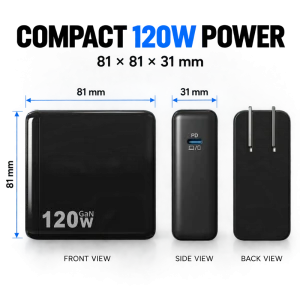 120W USB-C Fast Charger, and Power Adapter for MacBook Pro, MacBook Air, iPad Pro, Samsung Galaxy, and All USB-C Devices - Thumbnail Image 5