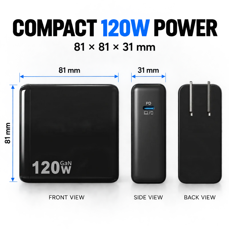 120W USB-C Fast Charger, and Power Adapter for MacBook Pro, MacBook Air, iPad Pro, Samsung Galaxy, and All USB-C Devices - Image 5