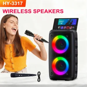 Portable Bluetooth Karaoke Speaker Ring Light TWS Wireless Stereo Speaker - Thumbnail Image 3