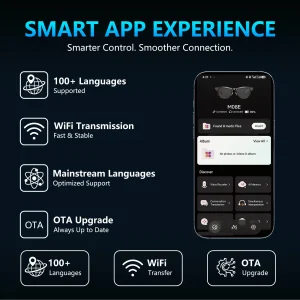 Smart 4K Camera Video Recording AI Photo Recognition Bluetooth Call Voice Translation Sunglasses - Thumbnail Image 7