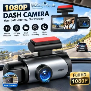 HD In-Car Camera, Night Vision, G-Sensor Trigger, 24-Hour Parking Mode, Loop Recording