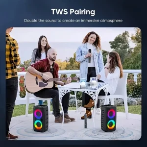 Portable Bluetooth Karaoke Speaker Ring Light TWS Wireless Stereo Speaker - Thumbnail Image 7