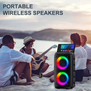 Portable Bluetooth Karaoke Speaker Ring Light TWS Wireless Stereo Speaker - Thumbnail Image 5