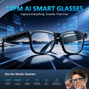 Smart 4K Camera Video Recording AI Photo Recognition Bluetooth Call Voice Translation Sunglasses