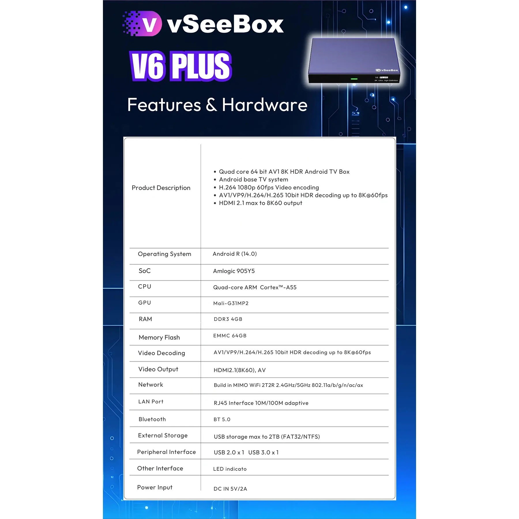 2026 vSeeBox V6 Plus New Box Voice Control - Image 2