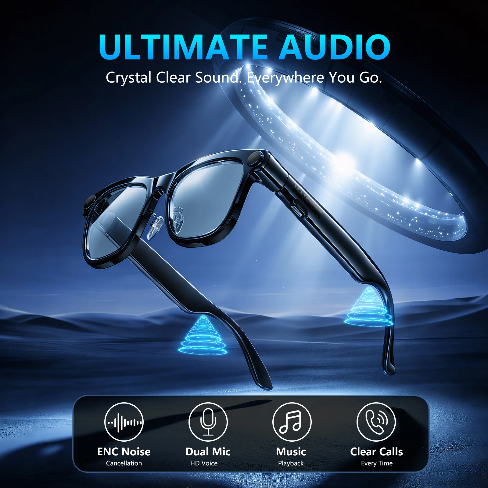 Smart 4K Camera Video Recording AI Photo Recognition Bluetooth Call Voice Translation Sunglasses - Image 2
